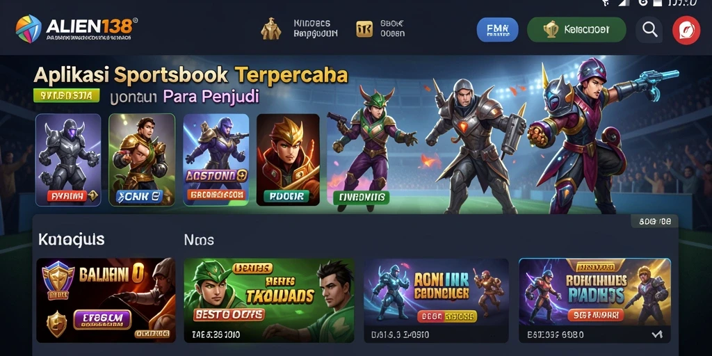 Tampilan utama <strong>ALIEN138</strong> dengan pilihan taruhan olahraga yang beragam.