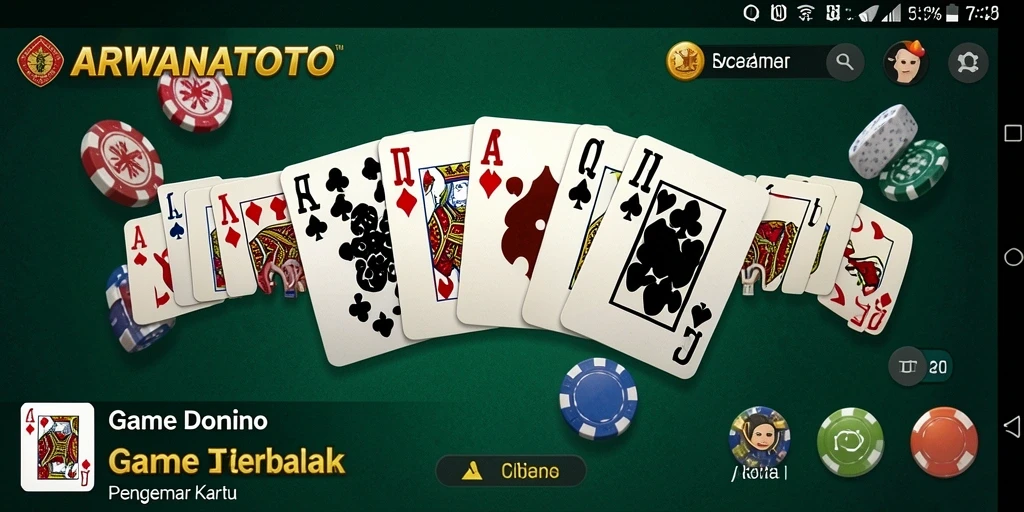 Tampilan permainan seru di ARWANATOTO dengan berbagai kartu domino.