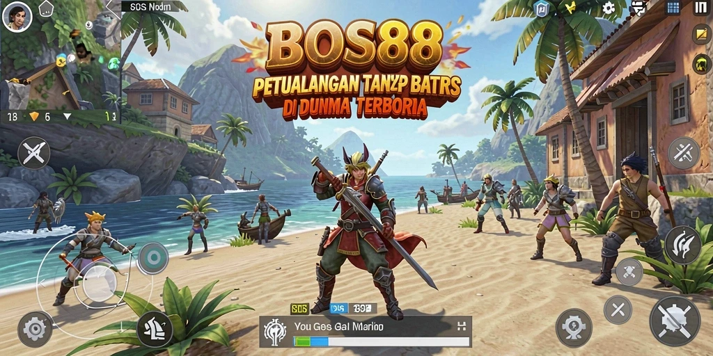 Screenshot utama BOS88 menampilkan petualangan seru dalam dunia terbuka.