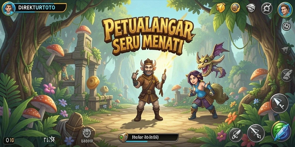Tampilan gameplay seru dari DIREKTURTOTO saat menjelajahi dunia petualangan.