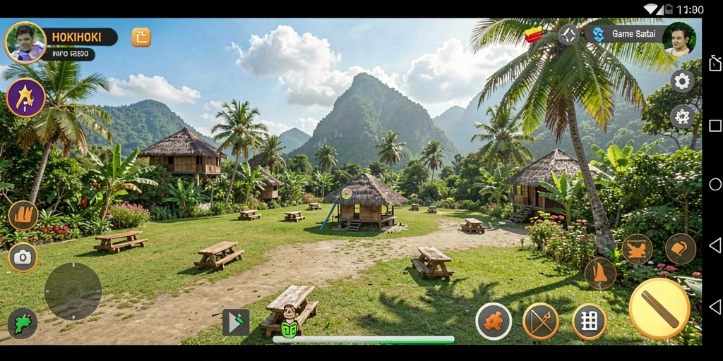 Tampilan gameplay HOKIHOKI yang ceria dan penuh tantangan.