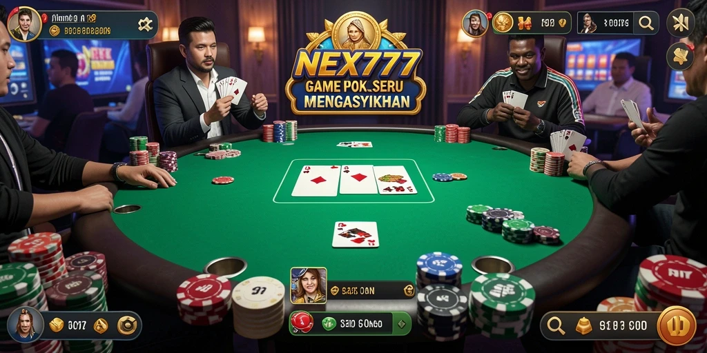 Tampilan gameplay menarik dari NEX777 saat bermain Poker.