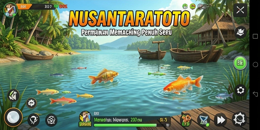 Screenshot gameplay NUSANTARATOTO dengan aksi memancing yang mendebarkan.