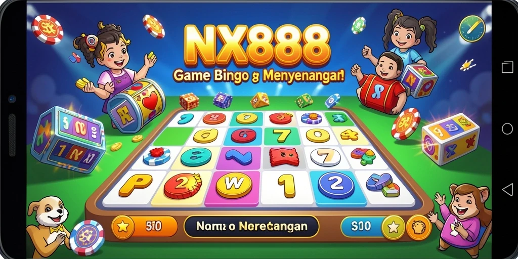 Screenshot NX888 menampilkan gameplay seru Bingo dengan interaksi antar pemain.