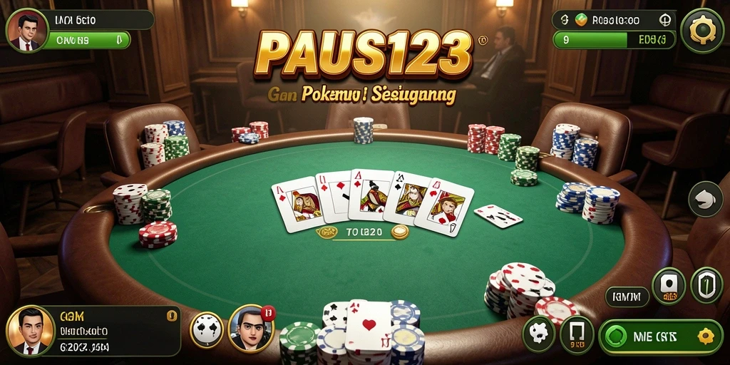 Tampilan gameplay Poker yang mendebarkan dalam PAUS123.