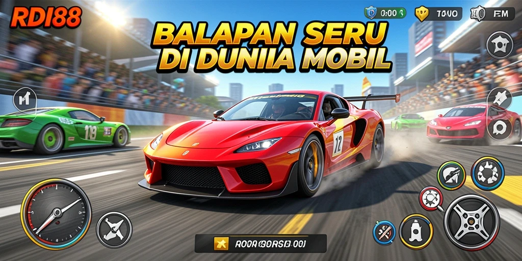 Gameplay RDI88 yang seru dan mendebarkan di lintasan balap.