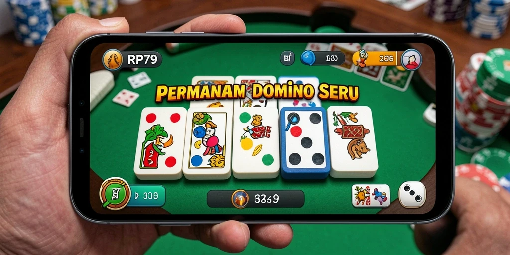 Screenshot gameplay RP79 yang menunjukkan aksi seru dalam permainan Domino.