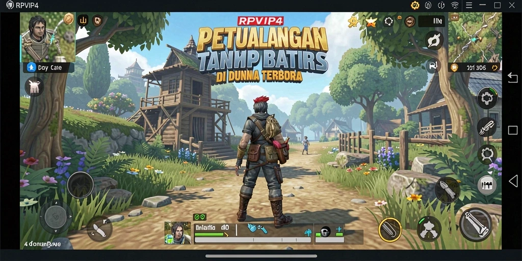 Tangkapan layar menampilkan petualangan seru di dunia terbuka RPVIP4.