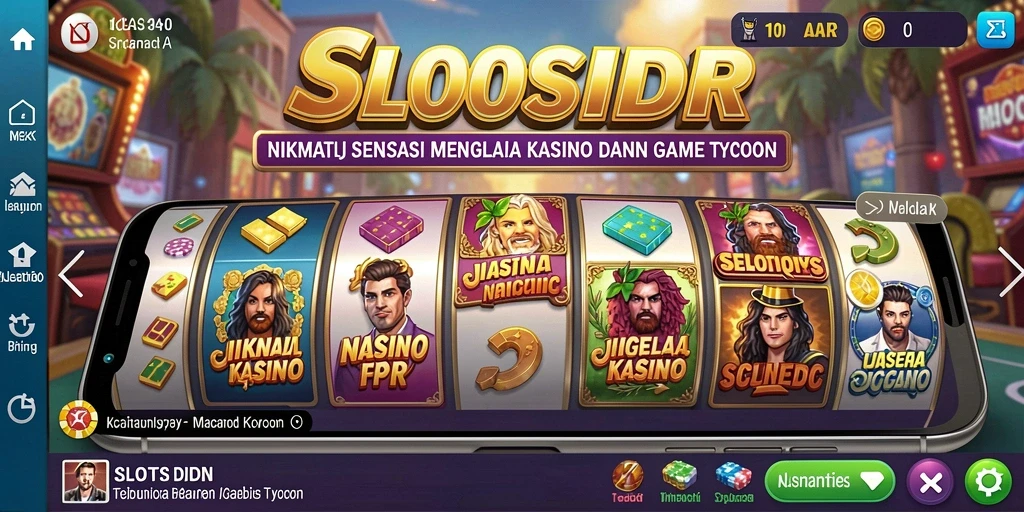 Tampilan gameplay SLOTSIDR yang memukau mengajak Anda menjadi pengelola kasino sejati.
