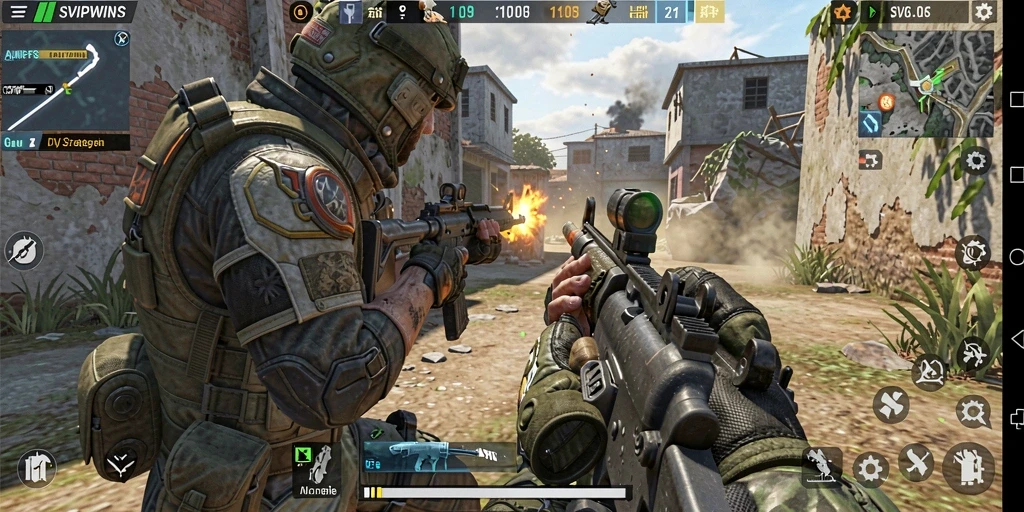 Screenshot menampilkan aksi intens dalam gameplay SVIPWINS yang mendebarkan.
